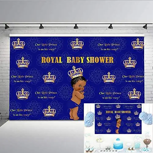 

Nitree Royal Baby Shower фон шаг и повтор Baby Shower фотографии фоны Золотая Корона Маленький принц фото фон