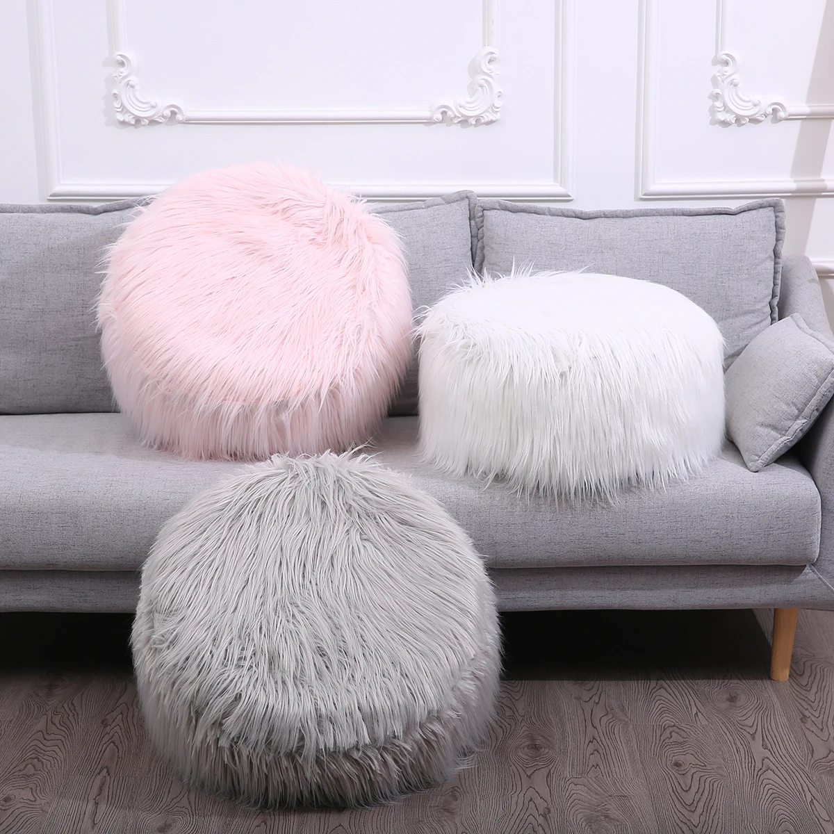 Shaggy съемный надувные мешки для бобов мягкий пушистый футон из искусственного