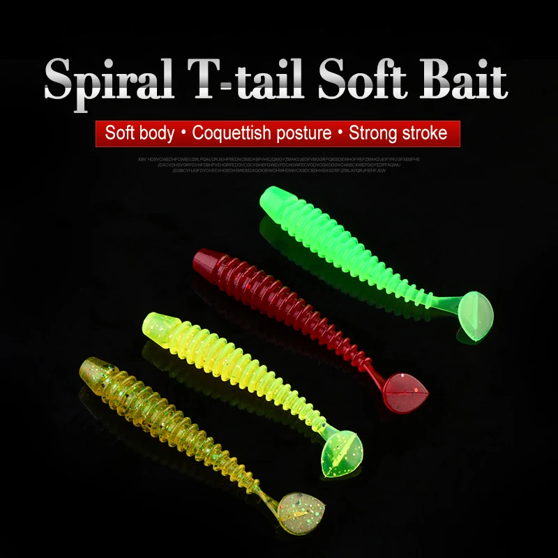 

MaoKe 20pcs Easy shiner Worms for fishing 4.5cm/6.5cm Jigging Wobblers Fishing Lures Artificial Swimbaits For Bass Carp Tackle