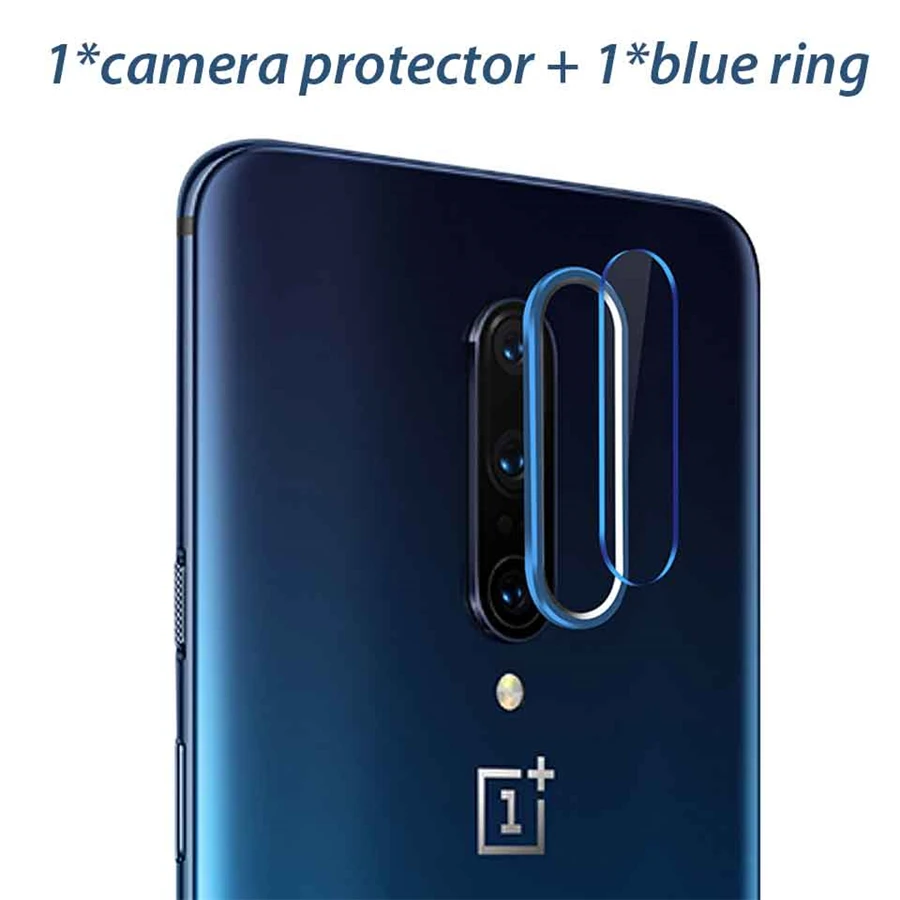 Для OnePlus 7 Pro металлическое заднее защитное кольцо для объектива+ Закаленное стекло пленка для объектива камеры для 1+ 7 защитная пленка для экрана - Цвет: Blue
