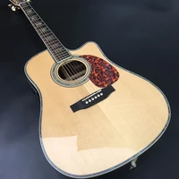 custom solid spruce cedar top 41 d45 20 frets acoustic guitar with eq abalone inlay with multi stripe binding free shipping