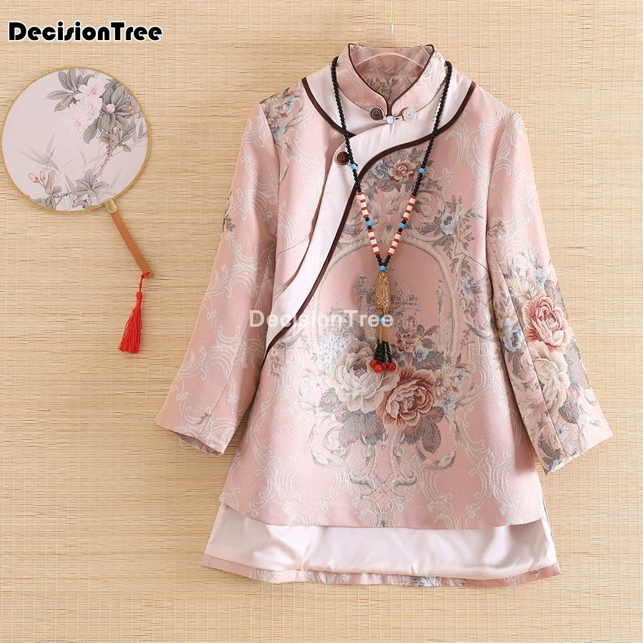 

2022 женский топ в китайском стиле, элегантное свободное Женское пальто, женские китайские куртки, национальное Свободное пальто с вышивкой, ...