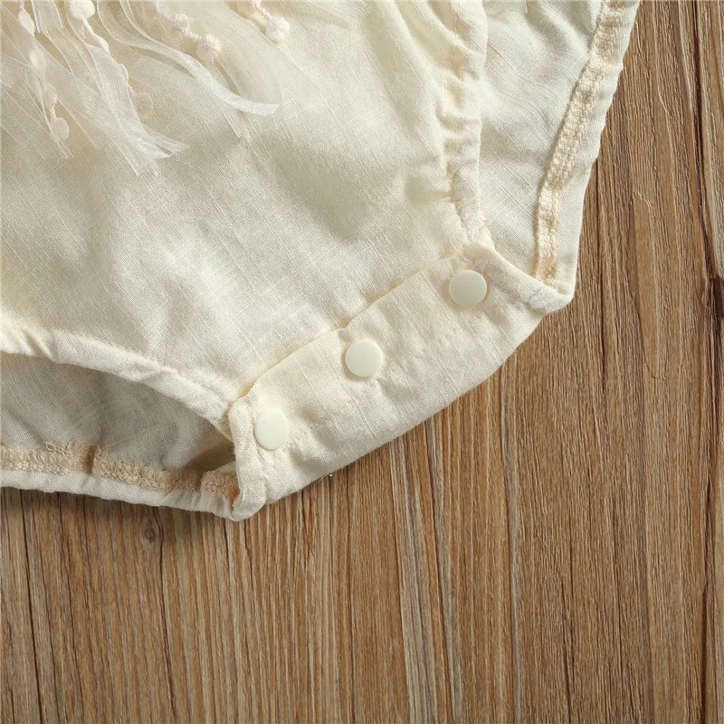 

Summer Cute Newborn Infant Baby Girls Sleeveless Lace Crochet Tassel Romper Jumpsuit Tutu Dress Outfits Clothes 0-24M