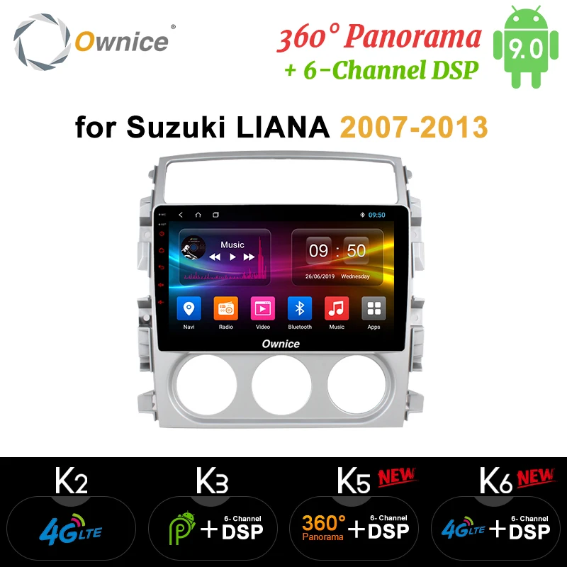 Ownice Octa Core 4G + 64G Android 9 0 Автомобильный dvd стерео плеер для Suzuki Liana 2007 2013 k3 k5 k6 радио 360