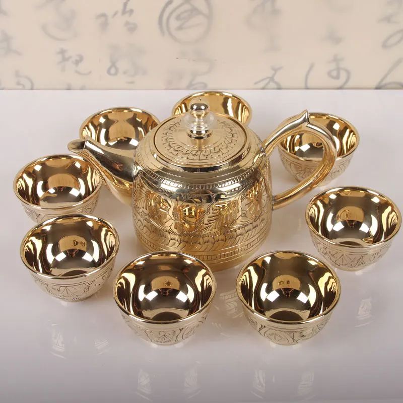 Чайный сервиз из чистой меди чайная церемония ручной работы с домашним импортом