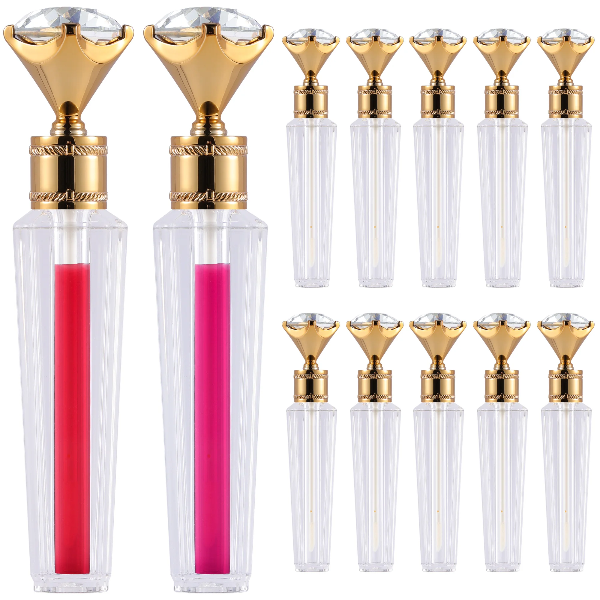 

3ml Lip Gloss Tube Diamond Cap Plastic Lip Gloss Containers Bottle Empty Cosmetic Container Makeup Travel Perfumery Packaging
