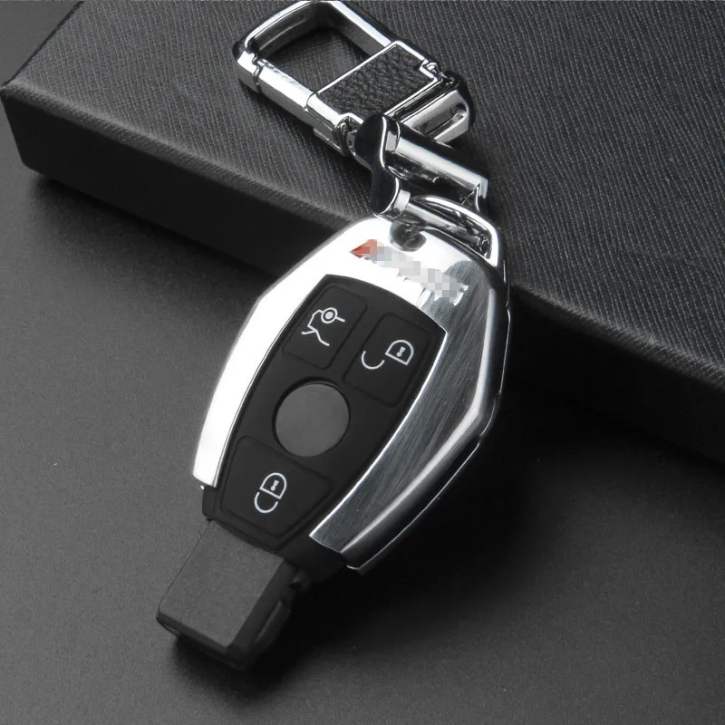 SILVER BUCKLE C Автомобильный чехол для ключей, брелок для Mercedes Benz W203 W210 W211 W124 W202 W204 W212 W176 AMG GLC 260 C200 CLA GLA 200, автомобильные аксессуары - Название цвета: SILVER BUCKLE C
