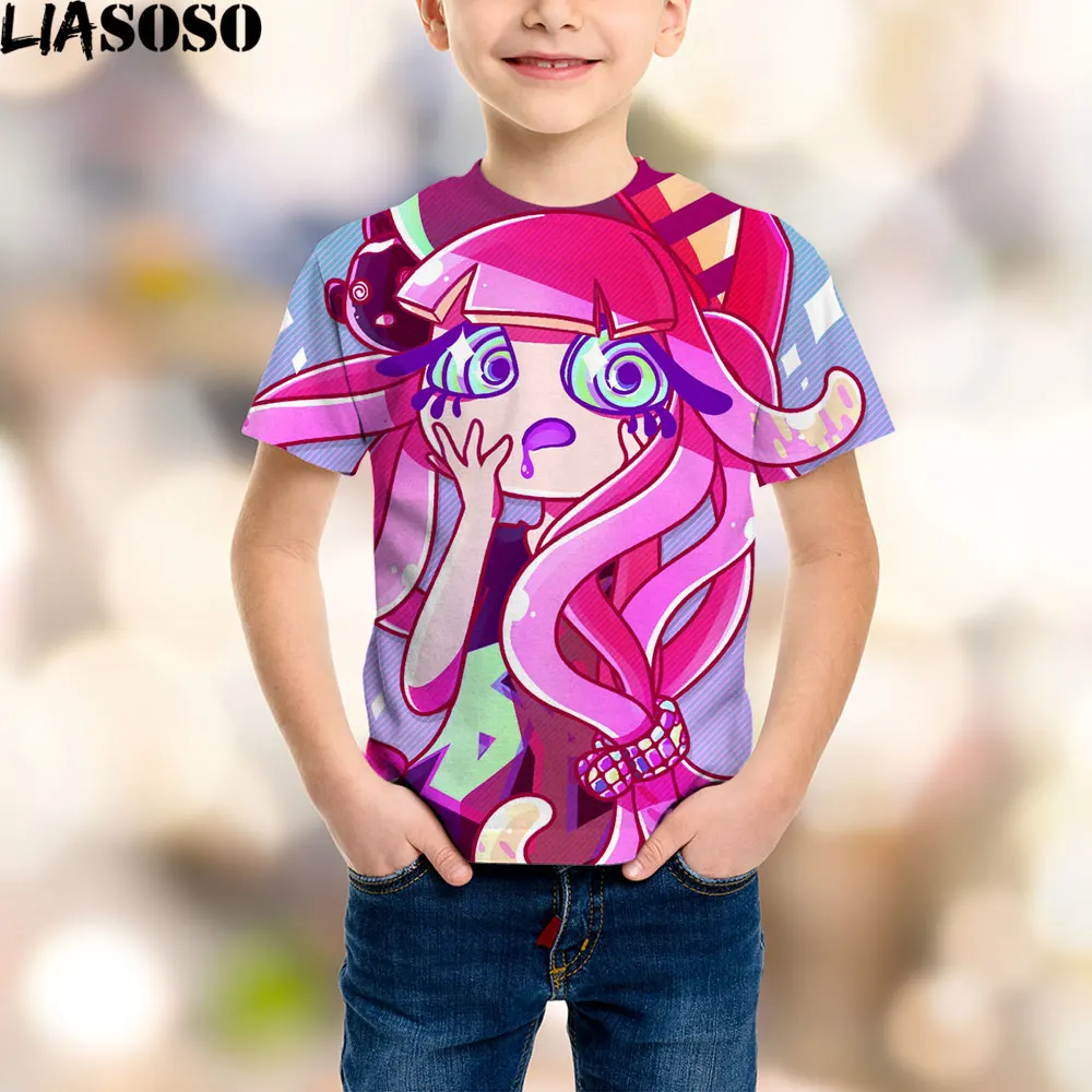 

LIASOSO Graffiti Shooting Game 3D Printed Children T-shirts Men Women Anime Funny Kids Harajuku T-shirt Fashion Hip Hop Tops