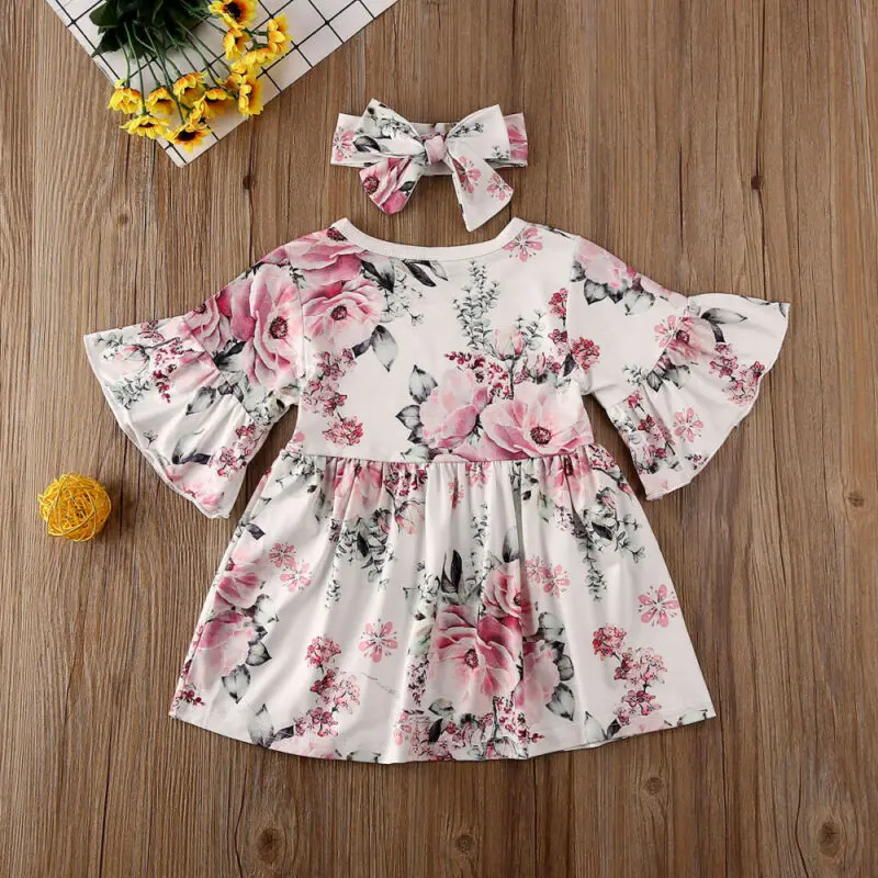 New 2PCS Toddler Kids Baby Girl Dress Flower Party Tutu Princess Clothes | Детская одежда и обувь