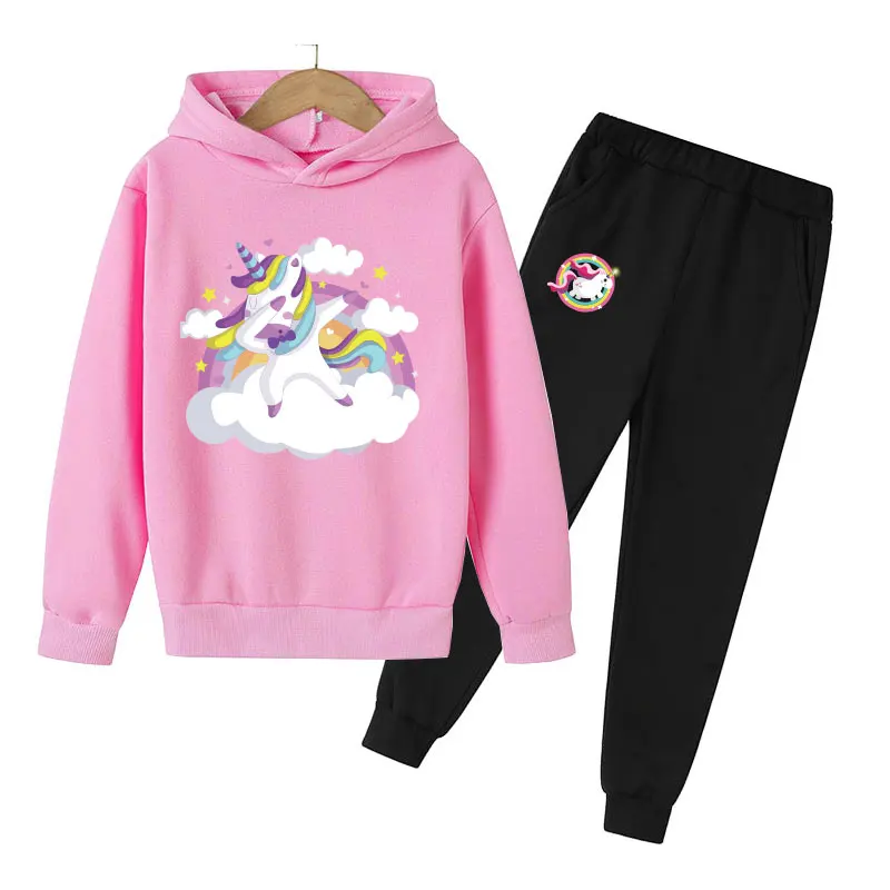 

Autumn winter Hoodie cartoon printed Sweater Girl Baby Hoodie children's Hoodie fashion children's sports suit top + pants