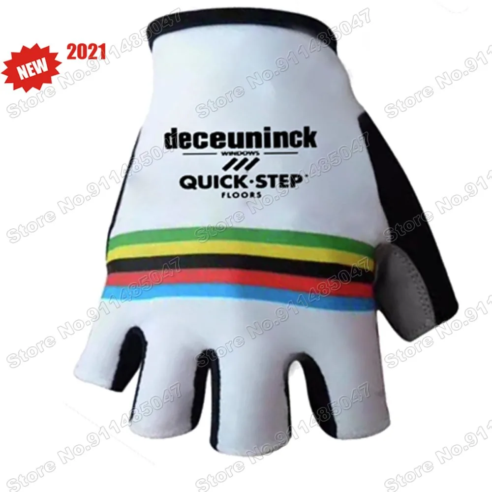 

World Champion Quick Step 2021 Cycling Gloves Men Bicycle Gel Half Finger Glove One Pair Size M-XL Guante Ciclismo Gant cyclisme