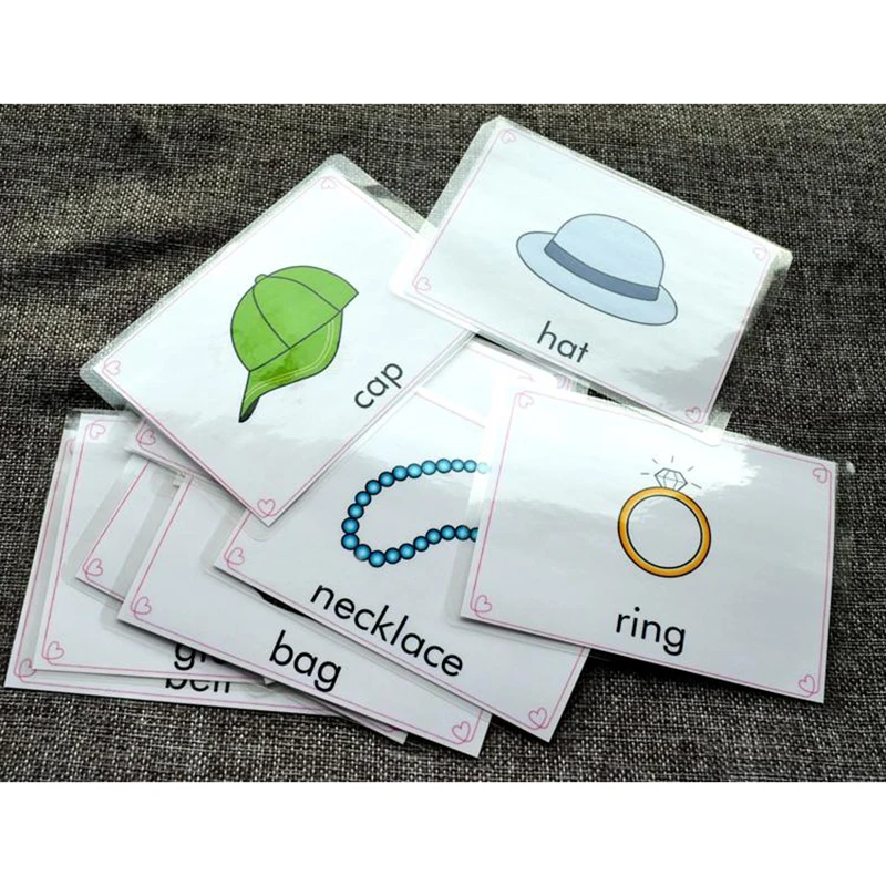 32 шт. флеш-карты на английском языке для детской одежды аксессуары обуви Детские