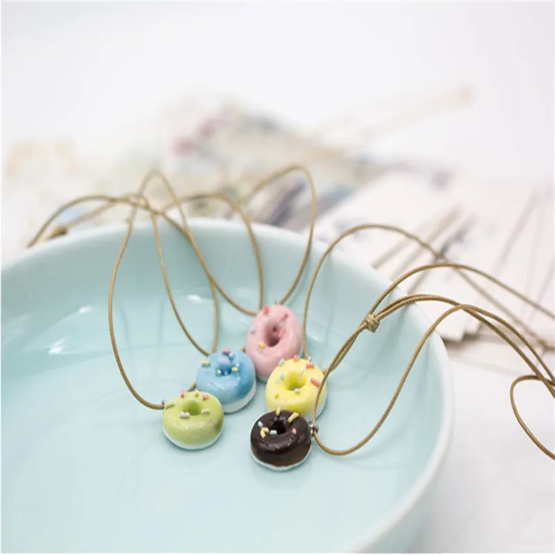 Кулон в виде пончика модный изысканный красивый для женщин милый кулон простые