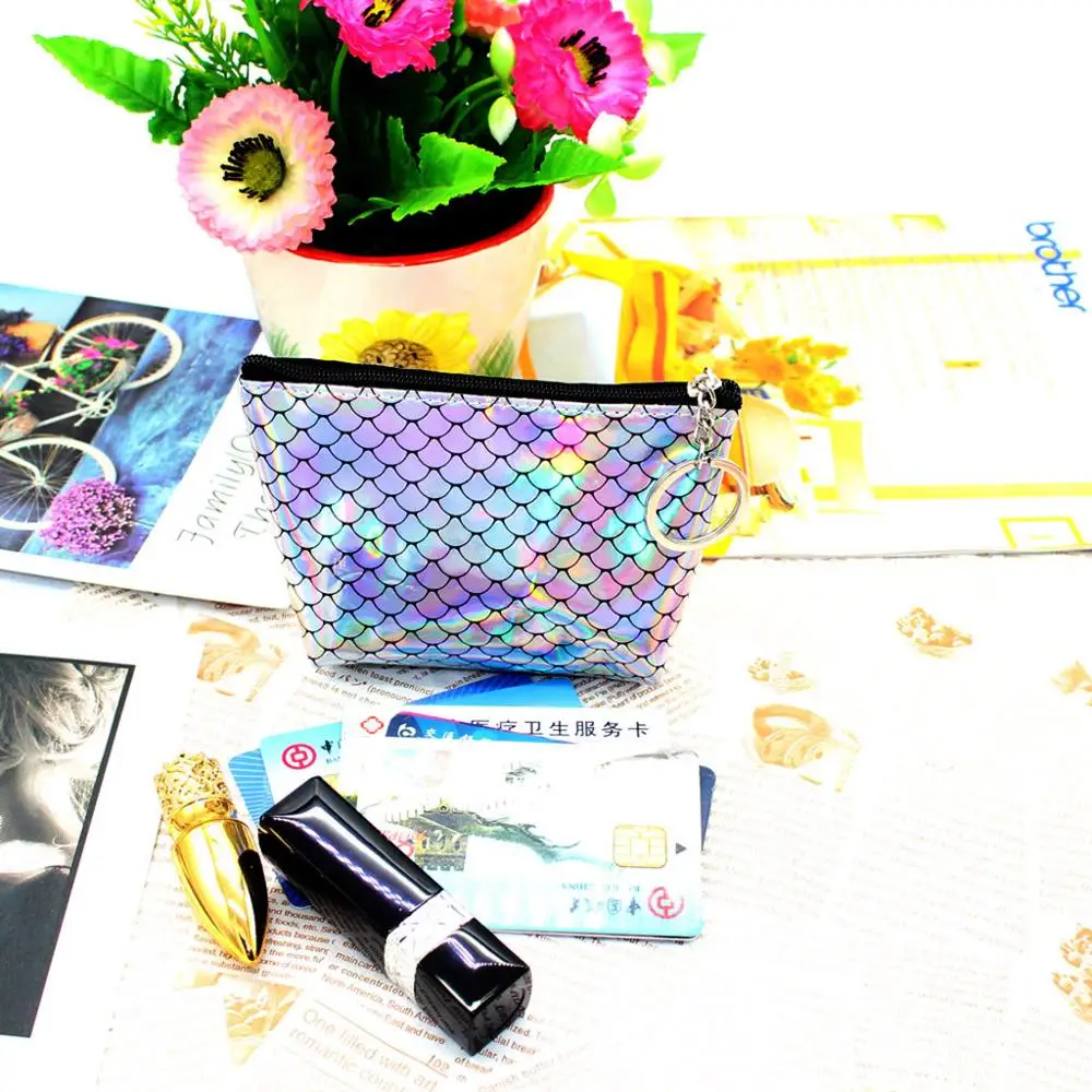 Новый мини-кошелек для монет с рыбьими чехлом Женский лазерный маленький мешок