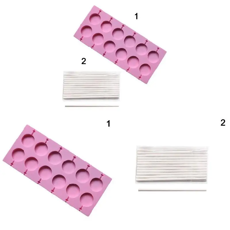 

Round Shape Silicone Mold Lollipop Mould Home DIY Chocolate Candy Baking Tool DO