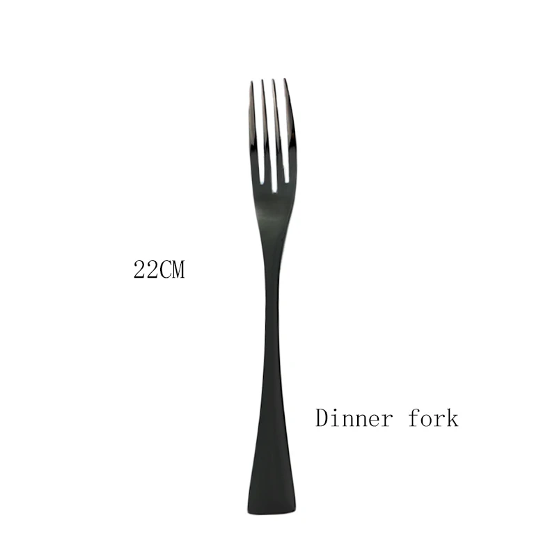 

Набор посуды из нержавеющей стали, набор кухонных столовых приборов, черный нож для стейка, десертная ложка, столовые приборы, вилка