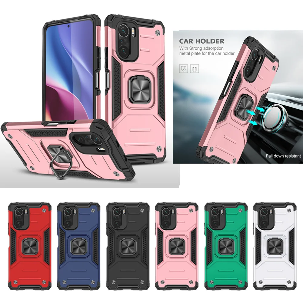 

For Xiaomi Poco F3 Case Armor Phone Case for Poco F3 Case Shockproof 2021 Pocof3 f 3 Car Holder with Ring Protection Cover Coque