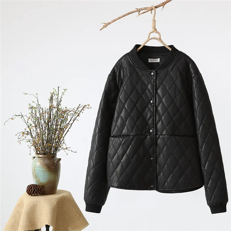 Hzirip Ulzzang черная зимняя однотонная женская 2019 искусственная кожа модное пальто
