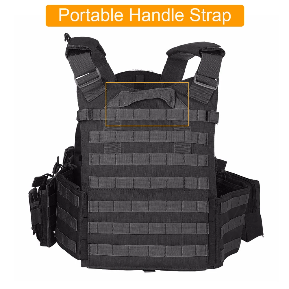 

Airsoft Military Tactical Vest Molle Combat Assault Plate Carrier Tactical Vest with 3 Magazine Pouches Waistcoat for Hunting