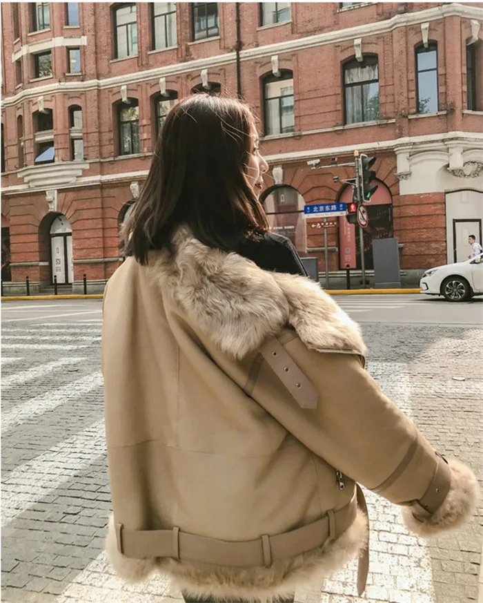Новинка, зимнее пальто из натурального меха для женщин, куртки-бомберы из натуральной овчины, женские пальто из натурального меха ягненка