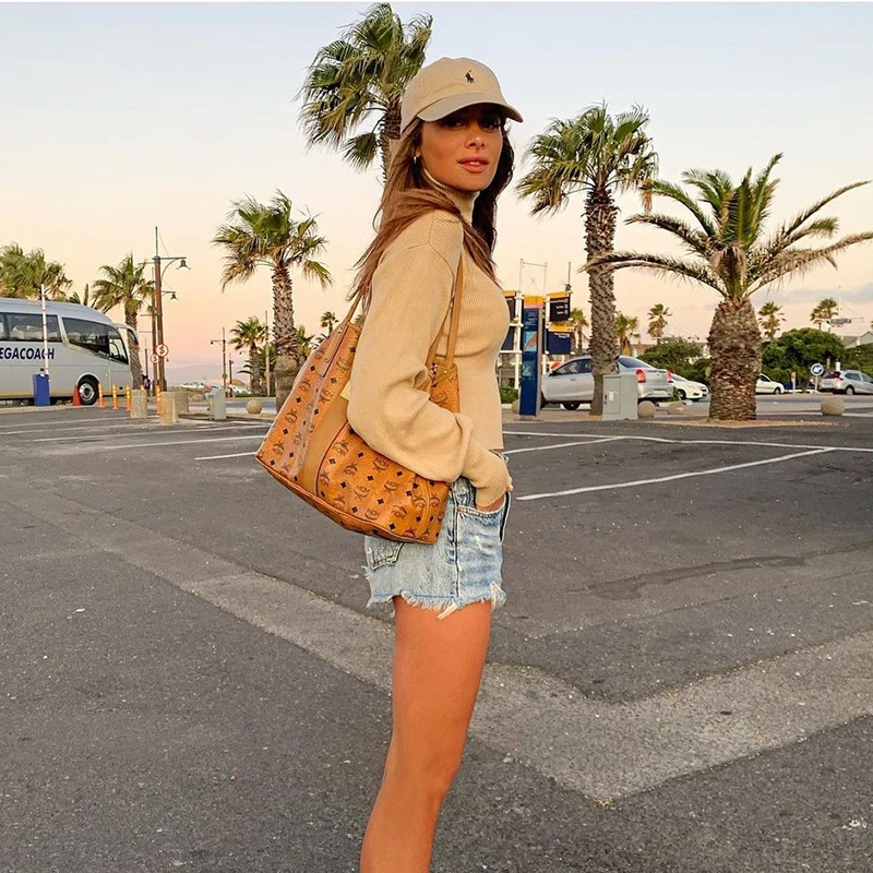 

FAKUNTN Women T-Shirt Top 2021 Elegant Vintage Knitted Turtleneck Long Sleeve Skinny Top Fashion Casual T Shirt Women Clothes