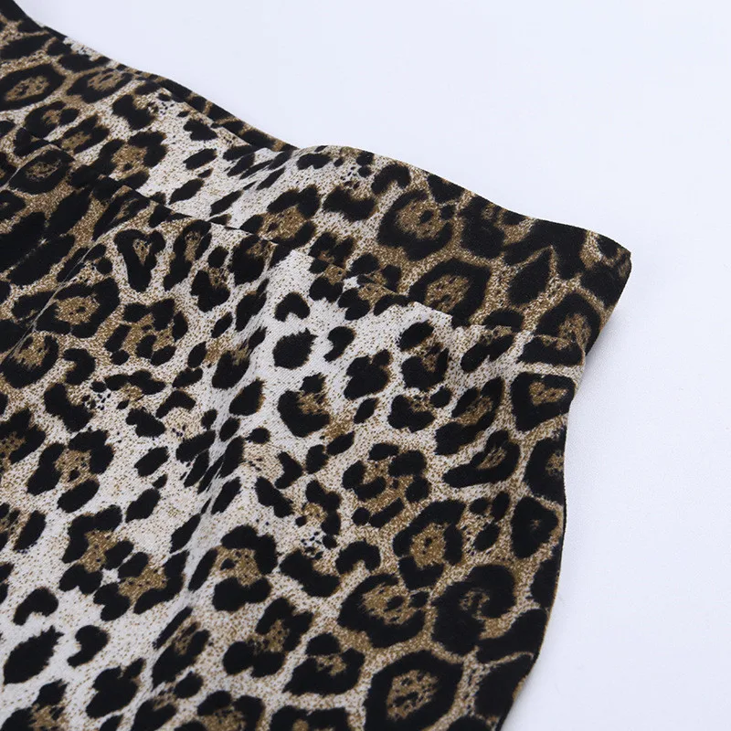 Hugcitar leopard print long sleeve with gloves sexy crop top skirt 2 pieces set autumn winter women streetwear outfits