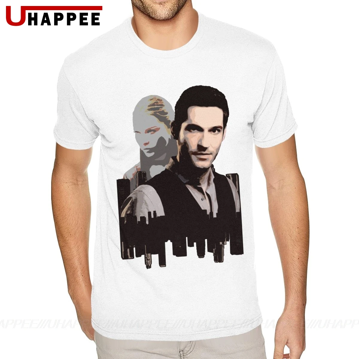 Lucifer Morningstar Teeshirts семейные потертые футболки с принтом мужские коротким рукавом