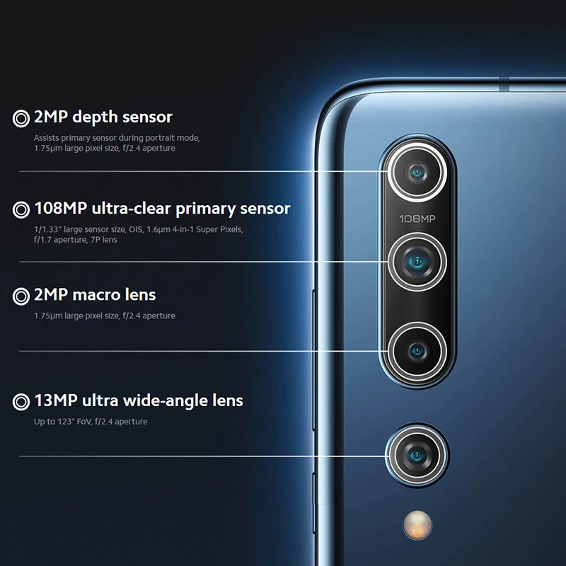 Global Version Xiaomi Mi 10 128GB 8GB Smartphone 5G 108MP Mobile Phone Snapdragon 865 Octa Core 6.67" AMOLED Display WIFI 6 | Мобильные