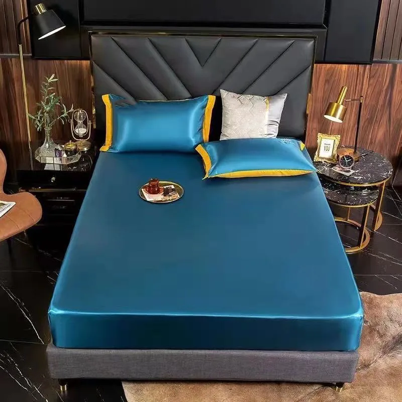 

Однотонное постельное белье из вискозы и полиэстера, наматрасник, наволочка, Четырехугольная наволочка с эластичным ремнем, простыня из пр...