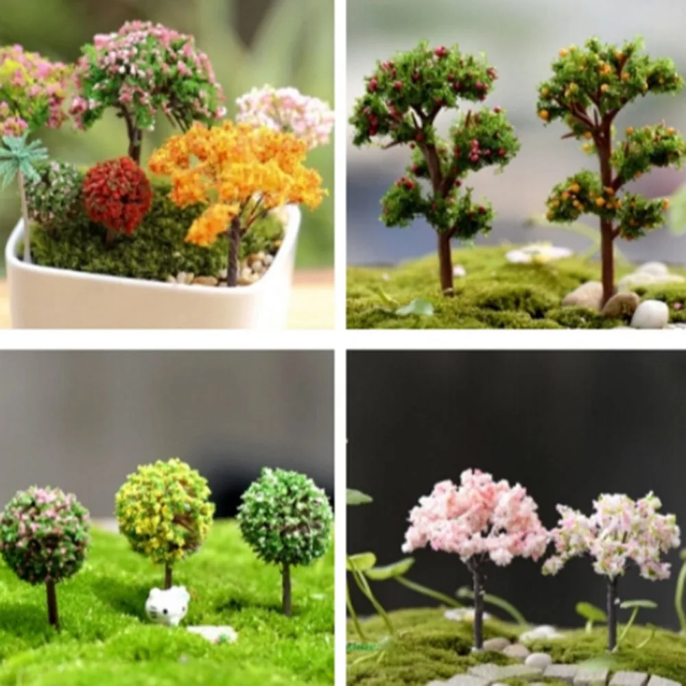 

Mini Tree Fairy Garden Decorations Miniatures Micro Landscape Resin Crafts Bonsai Figurine Garden Terrarium Accessories