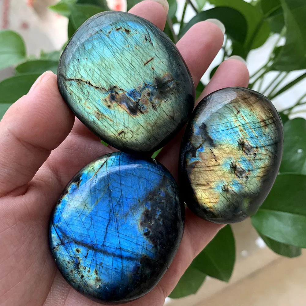 1 шт. полированный Лабрадорит природного цвета синий камень лунный аксессуары