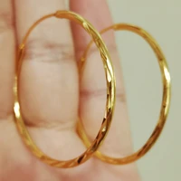 40mm cheap large circle copper metal gold geometric exaggerate hoop earring for women