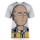 Футболка с 3d-рисунком японского аниме для мальчиков и девочек, смешная футболка с коротким рукавом, графические футболки для косплея Сайтама оппай, уличная одежда