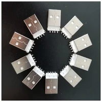 10pcs g48 usb 2 0 4pin type a male plug connector for data transmission chargingmini electrical diy parts dropshipping