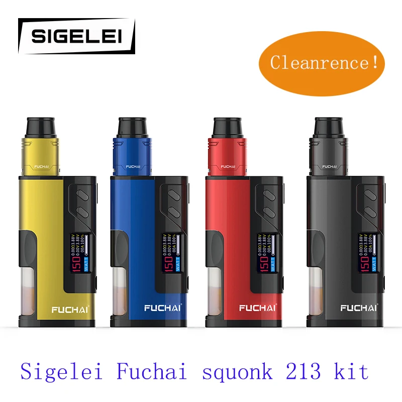 Cleanrence! Sigelei Fuchai squonk 213 коробка мод комплект питание от 21700/20700/18650 батареи Vape