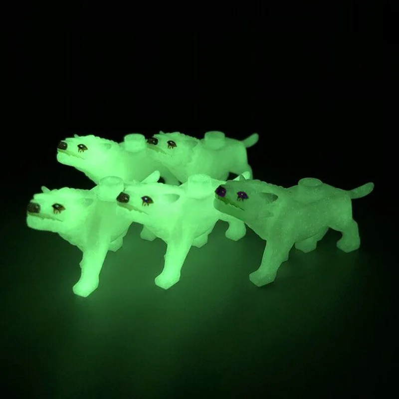 Светящийся волк 1 шт. строительные блоки MOC фигурки животных зоопарк игрушечные