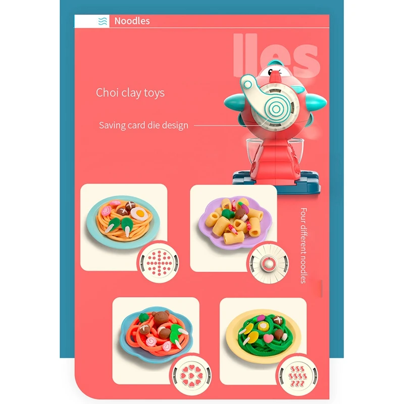 

Kids DIY Playdough Sets for Toddlers with Tools Noodle Maker Noodle Machine and Biscuit Molds Toy for Kids Boys Girls