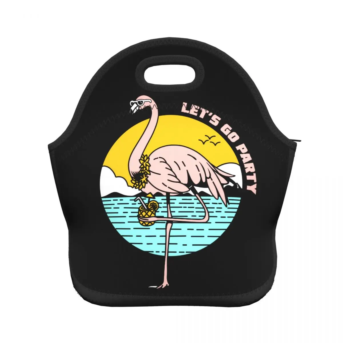 

Летние Фламинго Для женщин девушки обед сумки для работы, школы, для пикника и кемпинга, гидрокостюм для водных видов спорта/Ланч-бокс с ручк...