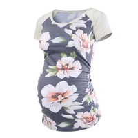 casual women pregnant maternity clothes nursing top breastfeeding t shirt lady pregnancy maternity breastfeeding floral tees d30