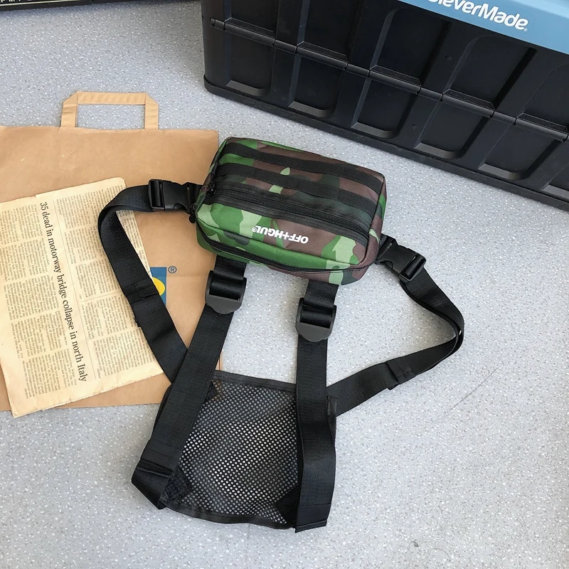

Functional Tactical Chest Bag Bullet Hip Hop Vest Streetwear Bag Waist Pack Women Black Chest Rig Bag 2021