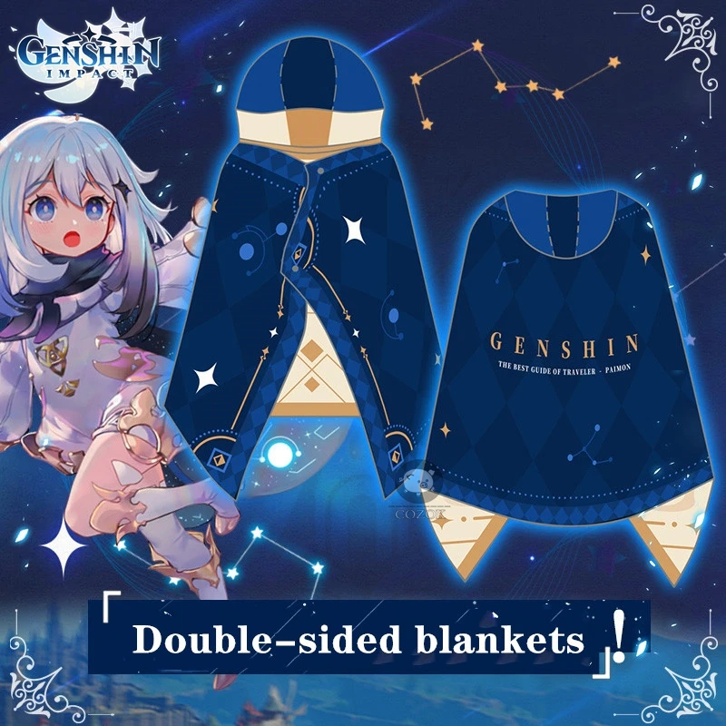 

Game Genshin Impact Cloak Air Conditioned Blankets Double sided Paimon Cosplay Costume