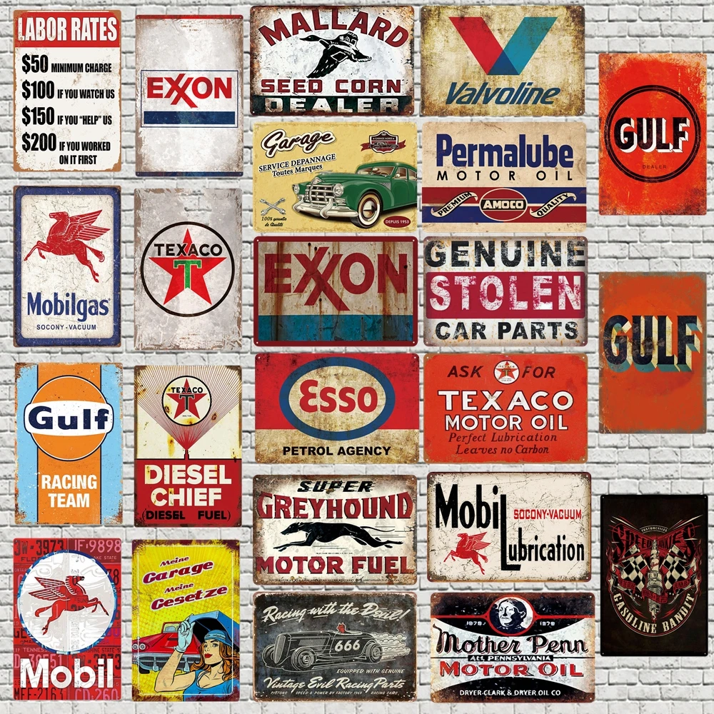 Металлический знак для гаражных запчастей металлический винтажный потертый