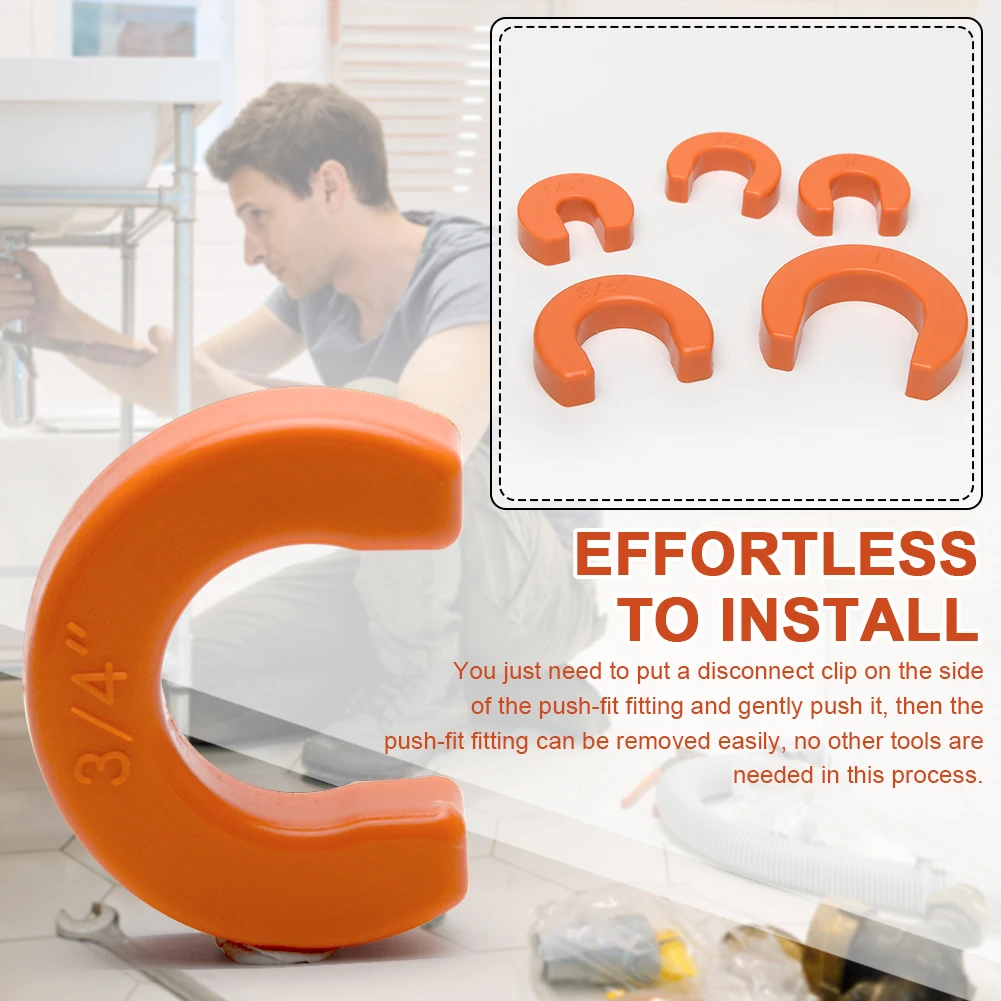 

Home Slip Accessories 5 Sizes Reusable Removal Tools Repair Push Fit Pipe Durable Disconnect Clip Set Easy Install DIY Quick