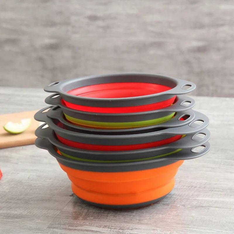 Практичный складной силиконовый дуршлаг для фруктов овощей корзина белья