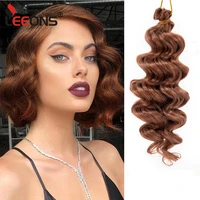 leeons 9inch synthetic crochet hair freetress ocean wave crochet braid hair water wavy braid extensions afro curls for weaving