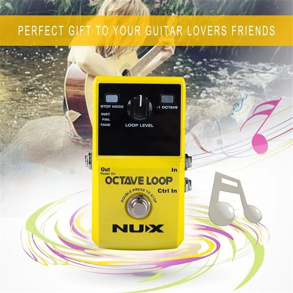 NUX Octave Loop педаль петлителя с 1 Effect Infinite Layer Bass Line True Bypass для гитарных эффектов +