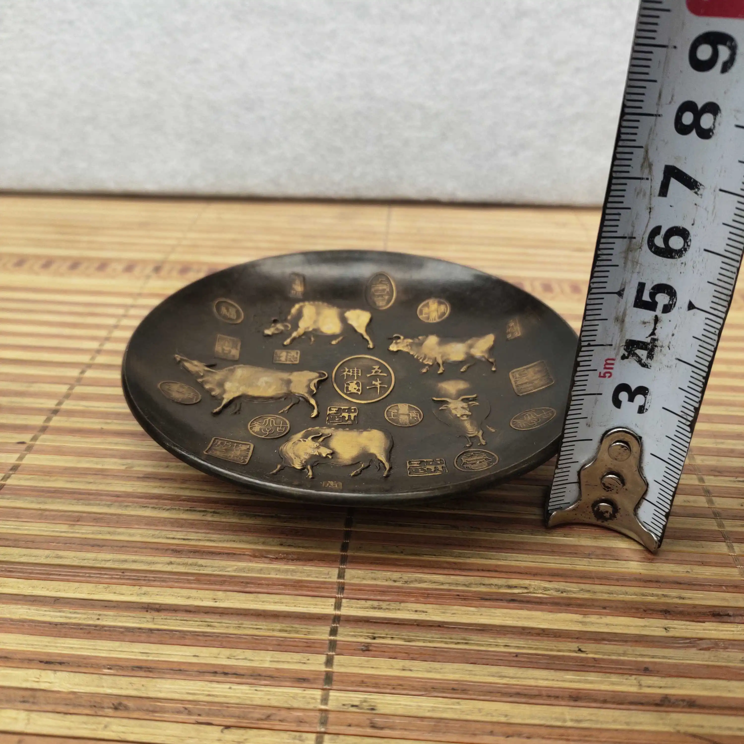 Коллекция китайских старых медных пластин 5 коров/скота украшение для дома