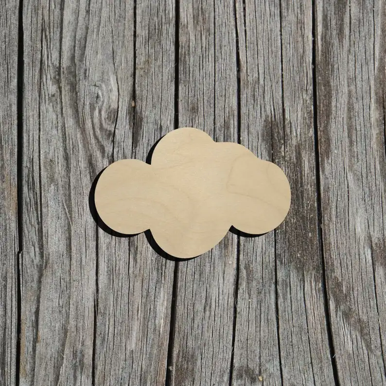 Wood Cutout Shapes Cloud - Multiple Sizes Laser Cut Unfinished | DIY Crafts