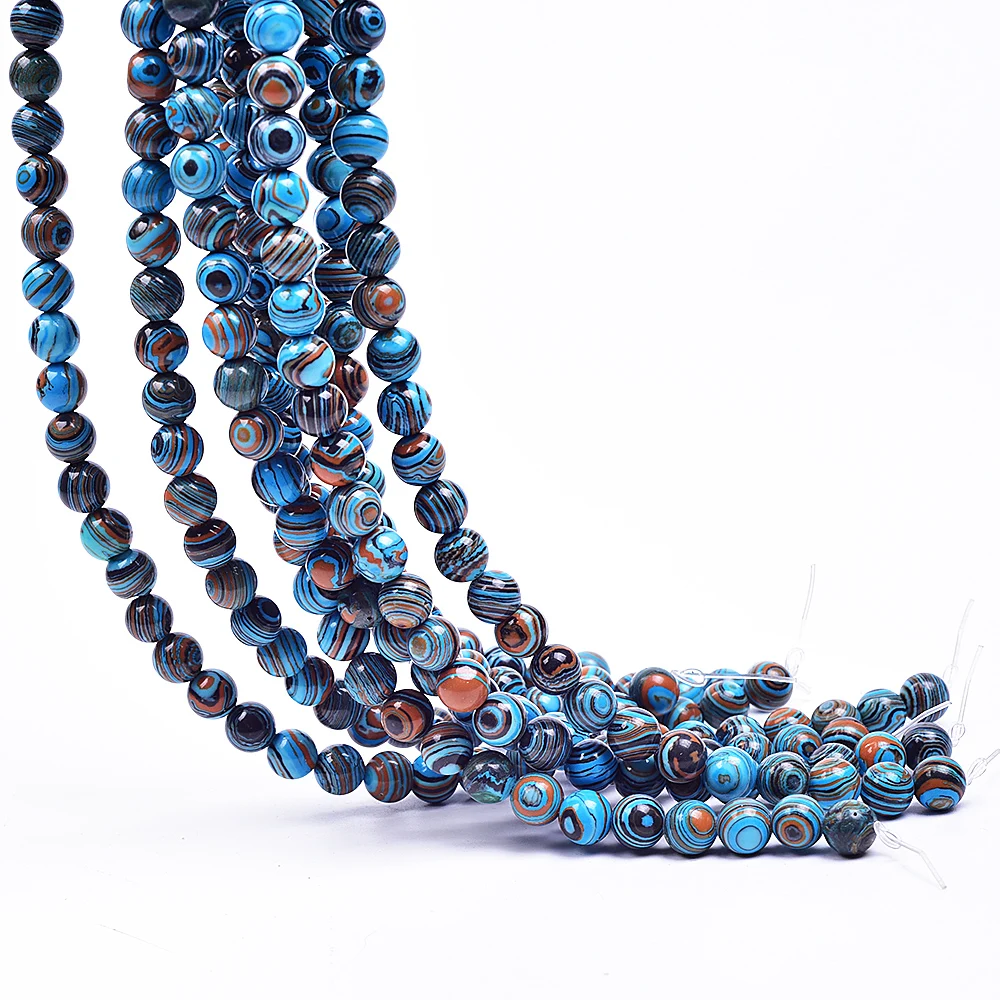 Asingeloo натуральный камень разноцветный малахит павлин круглые бусины аксессуары