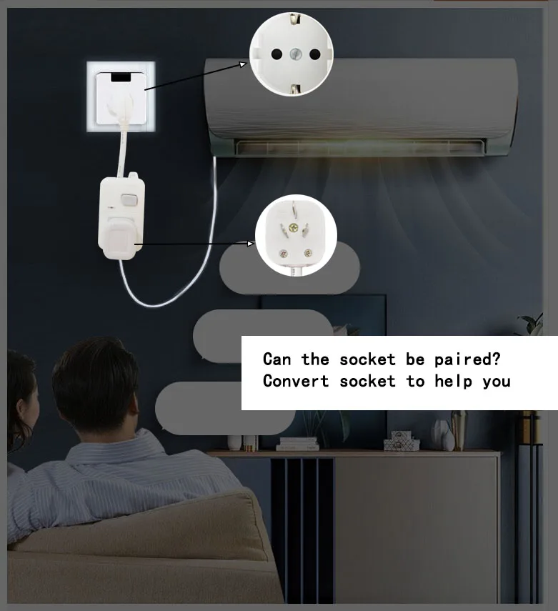 Power Adapter Outlet 2Pin EU Plug to 3Pin 16A AU Socket High-power Home Appliance Conversion For Air Conditioning | Электроника